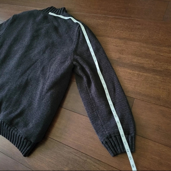 Boston Traders Men's XXL Cable Knit Fleece Lined Zip-Up Sweater Jacket Brown - Picture 8 of 8